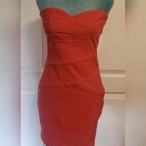 a'gaci Strapless Coral Dress
